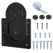 Dart Board Wall Bracket Black Plastic DartboardMount Kit Holder Screws Pads Nails TapeMeasure Compatible Dartboards