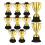 10 Unidades Troféu Mini Plástico Com Base Preta 10