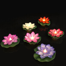 Floating Pool Lights 6-Pcs, Artificial Foam Lotus Flower, Waterproof LED Battery-Operated for Garden Fountain, Aquarium