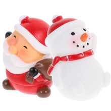 6 Pcs Santa Claus And Snowman Shaped Cake Decorations For Christmas