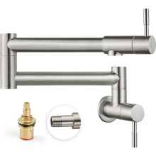 Heyalan Pot Filler 19 Polegadas Montagem na Parede Dobravel Estendível Aço Inoxidável