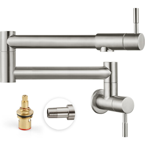 Heyalan Pot Filler 19 Polegadas Montagem na Parede Dobravel Estendível Aço Inoxidável