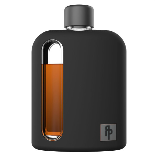 Ragproper Moderne glazen heupfles voor heren met kurk en siliconen dekselvoeringen - duurzame siliconen bedekte fles voor whisky en andere drank (Single Shot 100 ml, Cool Pink