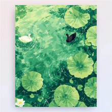 Paint by Numbers for Adults Green Pond Color Oil Painting Kit On Canvas With Brushes And Acrylic Pigment 22x28 Inch