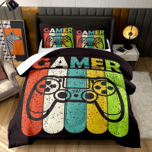 (Einzelbett) Gamer Bettbezug-Sets Gaming-Bettwäsche-Sets Videospiel-Spiel Bettdecke mit Kissenbezug