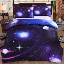 (160 * 220 cm) Galaxy Bettbezug-Set Himmel Universum Mond Bedruckte Bettwäsche Bettbezug für Bettwäsche