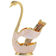 Dessert Spoon Set European Style Coffee Spoon Elegant Swan Fruit Scoop Holder Decorative Tableware