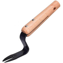 Manual Carbon Steel Weeding Tool with Wooden Handle, Which Provides Quick Weed Control In Soil And Garden.