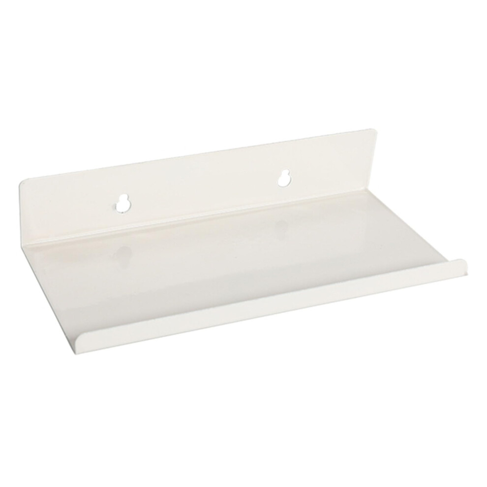 Wall Mounted Kitchen Shelf White Finish, White Metal Suspended Shelf, 20cm Square, For Bathrooms Kitchens Showers-image-OPC-PKVRNPY-NEW