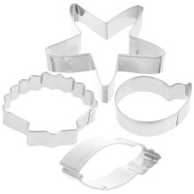 4Stk Ausstechformen Set Stern Muschel Seestern Delphin