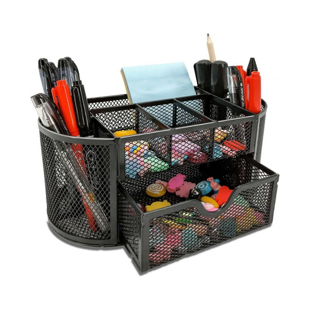 Desk Organizer, Desk Organizer and Accessories with Drawer with 9 Compartments