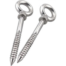 Hammock Hanging Kit, 304 Stainless Steel Eye Screws Durable Eye Hooks Screw In Heavy Duty(2 Pieces, Silver