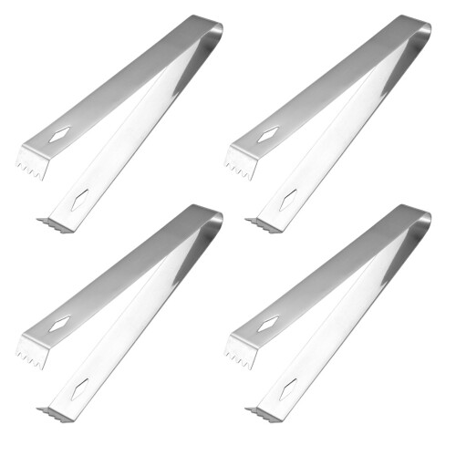1 Set 4Teile Eiswürfelzange Bar Zuckerzange (Silber) 2