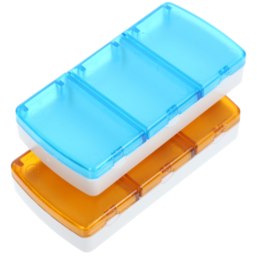 Villcase 2Pcs Wear-Resistant Portable Medicine Organizer Assorted Color Case