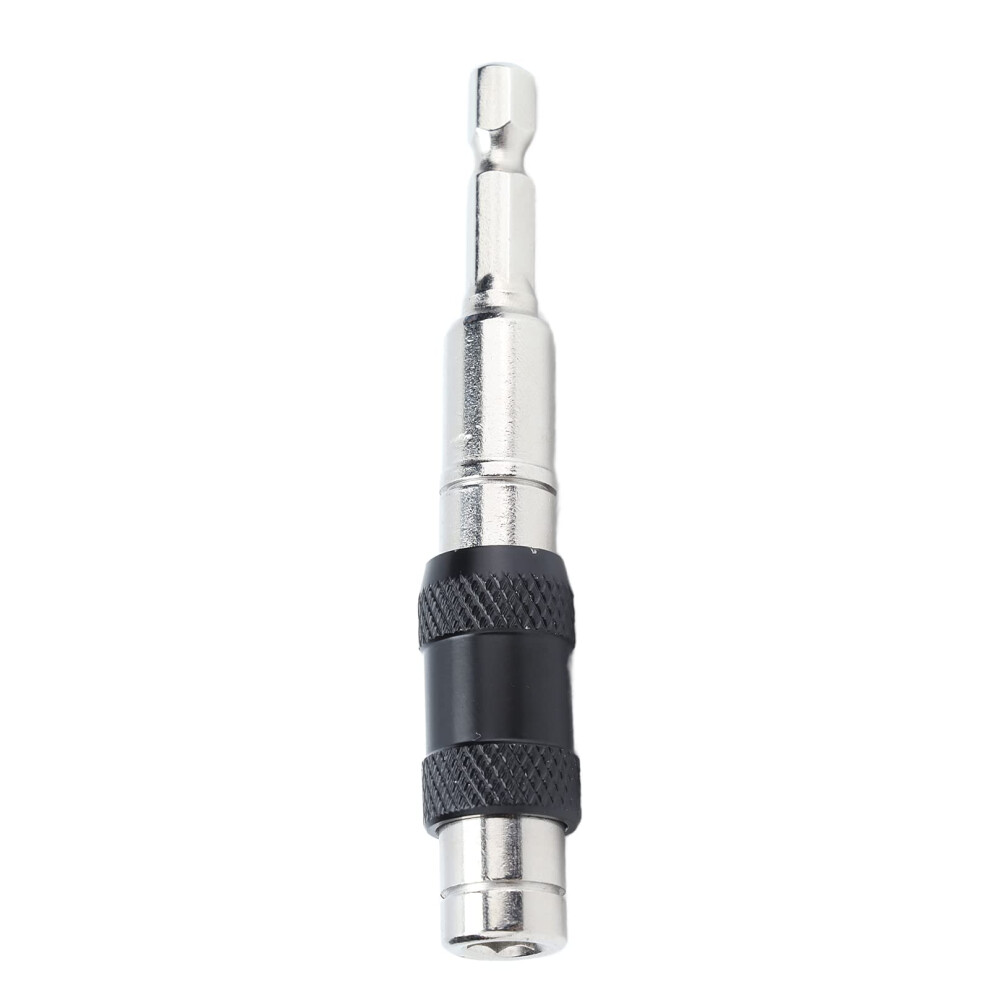Screwdriver Extension Bit Holder 1/4In Hex Shank, Self-Locking Quick Release, Extension Rod, Silver 9393856114443