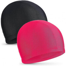 2 Pieces Elastic Swim Caps Comfortable Fabric Swimming Hat Lightweight Bathing Caps for Women Men Kids While Swimming