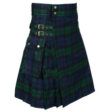 Tartan Skirt Men's Kilt Scottish Traditional Kilt Skirt M Green Pleated Highlander Dress Medieval Utility Retro Style