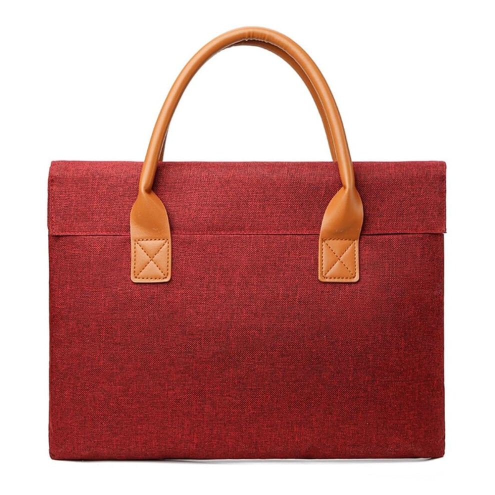Mens Briefcase Business Document Bag Vintage Briefcase Simple Lightweight Conference Bag Size M Red