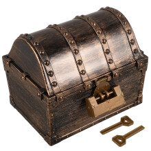 Treasure Chest Pirate Box Plastic Jewelry Keepsake Vintage Trinket