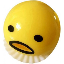 yellow round vomit sucking lazy yolk vent stress tricky game relief toy