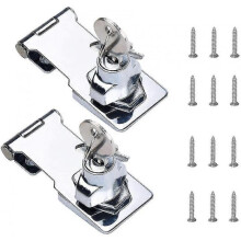 door Lock Door Lock Metal Latch Door Hasp Zinc Alloy Cabinet Lock with Screws And Key for Lockers Drawers Cupboards 2 Pieces