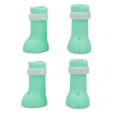 Cat Anti-scratch Shoes with Magic Strip Adjustable Silicone Pet Grooming Scratching Restraint Booties(4pcs,green)