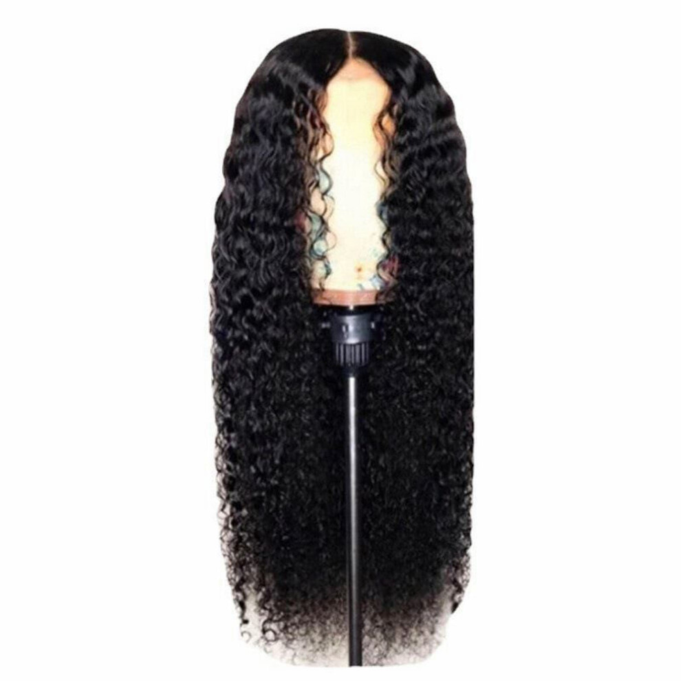 Unisex Black Short Wigs For Women Human Hair Uk Lace Front Glueless Curly Wavy Small One Size Wig
