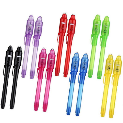 Invisible Ink Pen,with Uv Light Magic Marker,14pcs 1