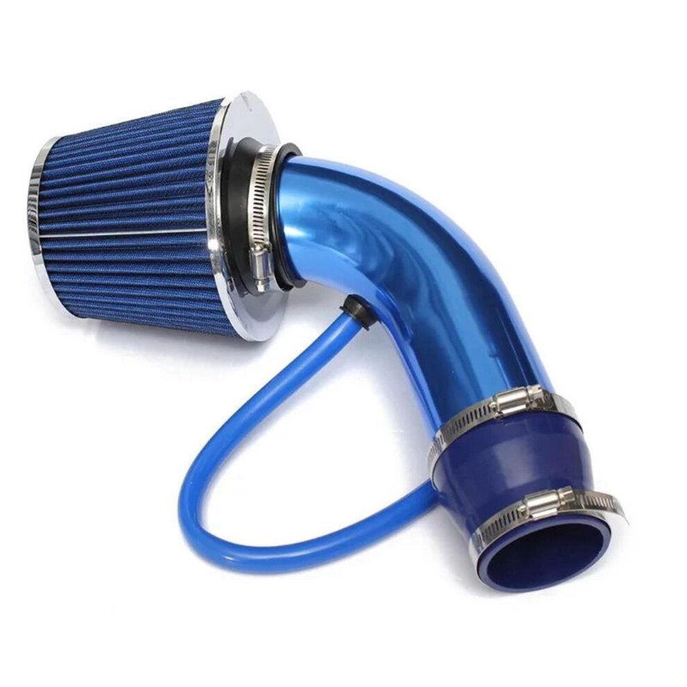 Air Intake Hose Pipe Universal Aluminum 3In 76Mm Car Cold Air Intake System Turbo Induction Pipe Cone Air Filter Blue 9084446214963