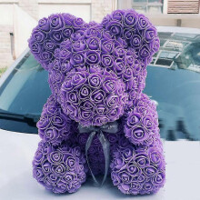 Gifting Packing Box for Rose Bear Artificial Rose Teddy Bear Flower Bear Cutepurple