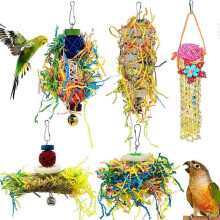 5 Pack Bird Shredding Toys Bird Parrots Chewing Hanging Toys Parrot Cage Shredder Toys Bird Cage Accessories