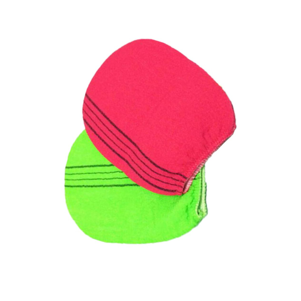 Exfoliating Bathing Gloves 2Pcs, Dead Skin Removal Rubbing Gloves, Random Color, Gentle Body Scrubber for Spa and Shower