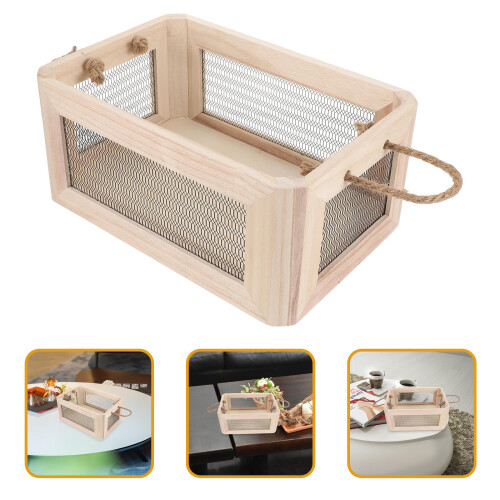 Cube Aufbewahrungsbox Holz Mit Griff Holzdraht 2