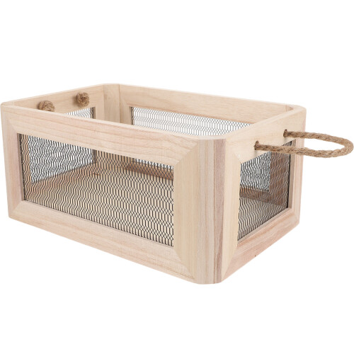 Cube Aufbewahrungsbox Holz Mit Griff Holzdraht