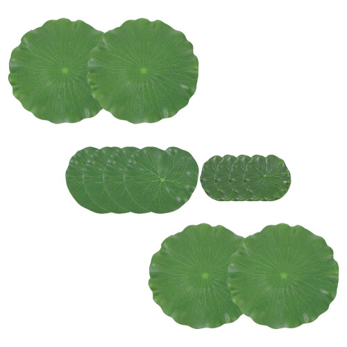 36 Pcs Artificial Lily Pads For Ponds Realistic Floating Leaves Decor