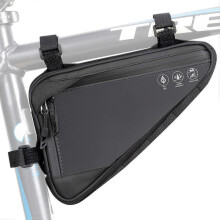 Bike Frame Organizer, Waterproof Reflective Bike Bag with Two Side Pockets, Belt Seat Tool Accessory Bag for Mountain Road Bike Touring (1.5L)