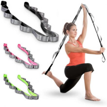Shiatsu Yoga Stretch Band 2.4m Exercise Band, - Non-Stretch High Quality Woven Stretch Band, Black