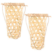 2Pcs Bamboo Hanging Orchid Planter With Rope For Indoor Outdoor