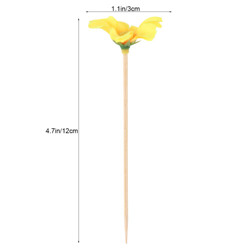 40 Pezzi Con Fiori In Bamboo Per Frutta E Dolci 1