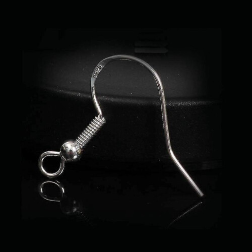 100 Pcs 925 Sterling Silver Earring Hooks, Earring Findings Hypo-allergenic 1