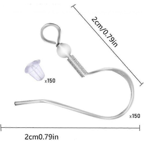 100 Pcs 925 Sterling Silver Earring Hooks, Earring Findings Hypo-allergenic