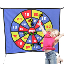 Kids Dart Board Set Trampoline Indoor Outdoor Yard With 10 Sticky Ball Toss Toys Interactive Toss Game