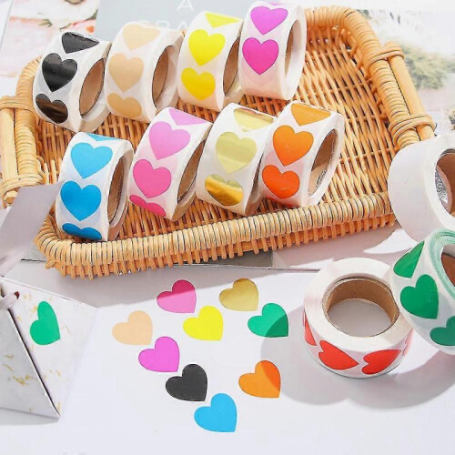 500pcs/roll Heart-shaped Sticker Wedding Gift Packaging Seal Labels Heart 2
