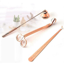 3PCS Stainless Steel Candle Snuffer Extinguisher Candle Wick Trimmer Accessory Set - Rose Gold
