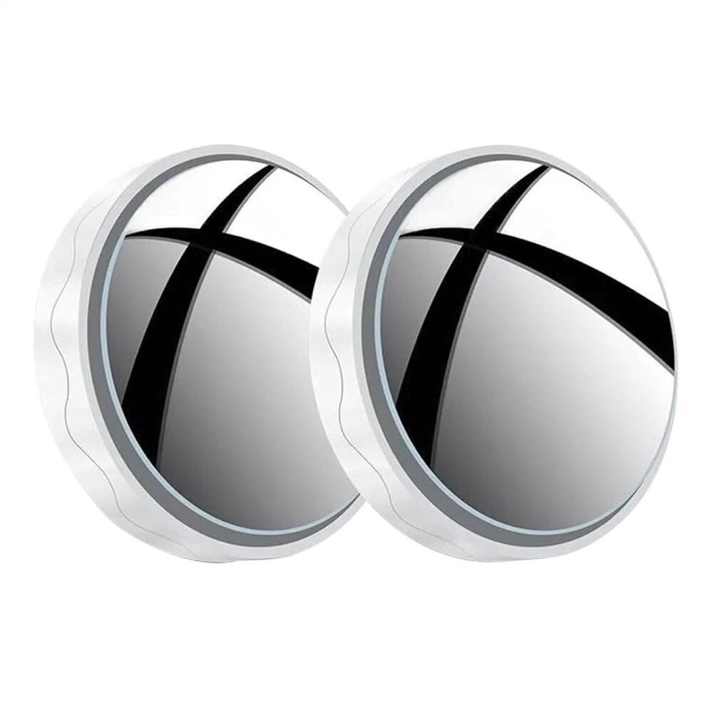 Blind Looking-Glass Suction-Cup Convex Mirror, 360-Degree Wide-Angle Reversing Mirror For Most Suvs And Trucks, White 9084446217377