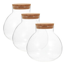 3Pcs Frasco De Transparente Com Tampa De Cortiça, Ecológico
