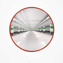 Safety Mirror Convex Traffic 24 Round Wall Mount 80 Cm Red With Mounting Included For Road Safety And Shop Security