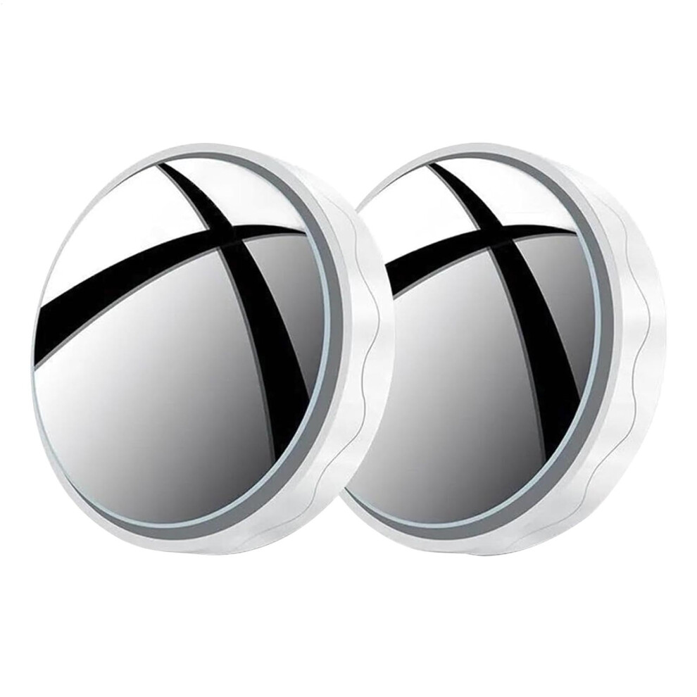 Automotive Blind Looking-Glass Suction Cup Convex 360 Degree Wide Angle Reversing Auxiliary Mirror Suvs Trucks White 9354506075859