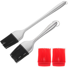1 Set Füllpinsel Teigpinsel Edelstahlgriff Silikon Grillöl