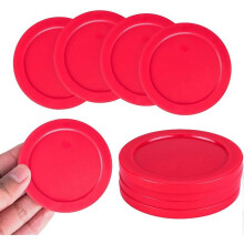 Home Air Hockey Red Replacement 2.5" Puck for Game Tables, Equipment, Accessories (4 Pack)